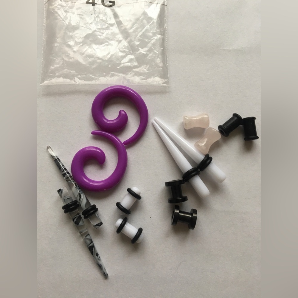 4g gauges plugs earring lot tappers bundle unisex 7 pairs
